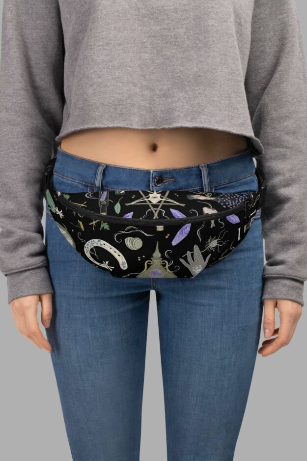 cosmic drifters witches altar print fanny pack front