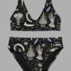 cosmic drifters witches altar print high waist bikini front2