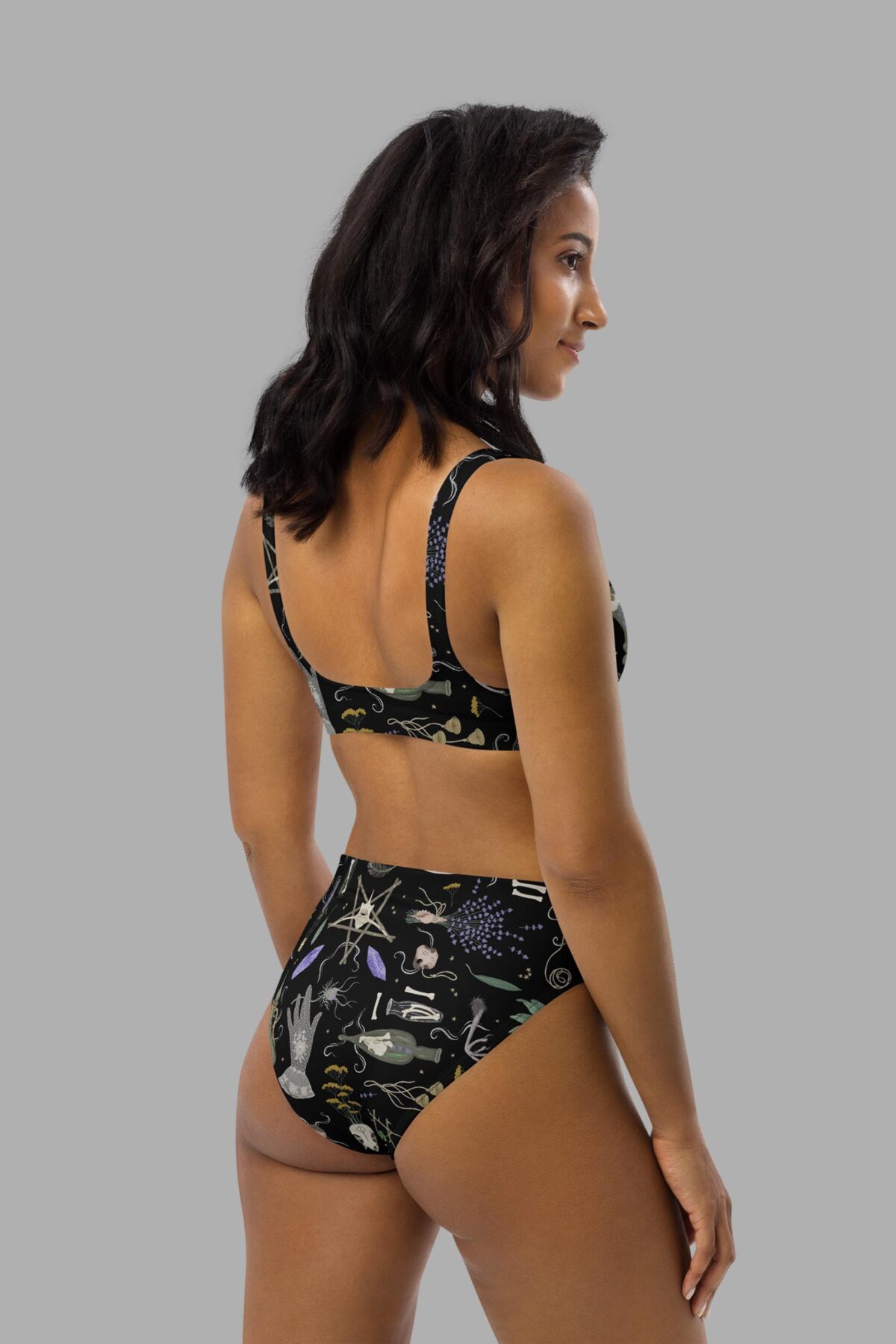 cosmic drifters witches altar print high waist bikini side2