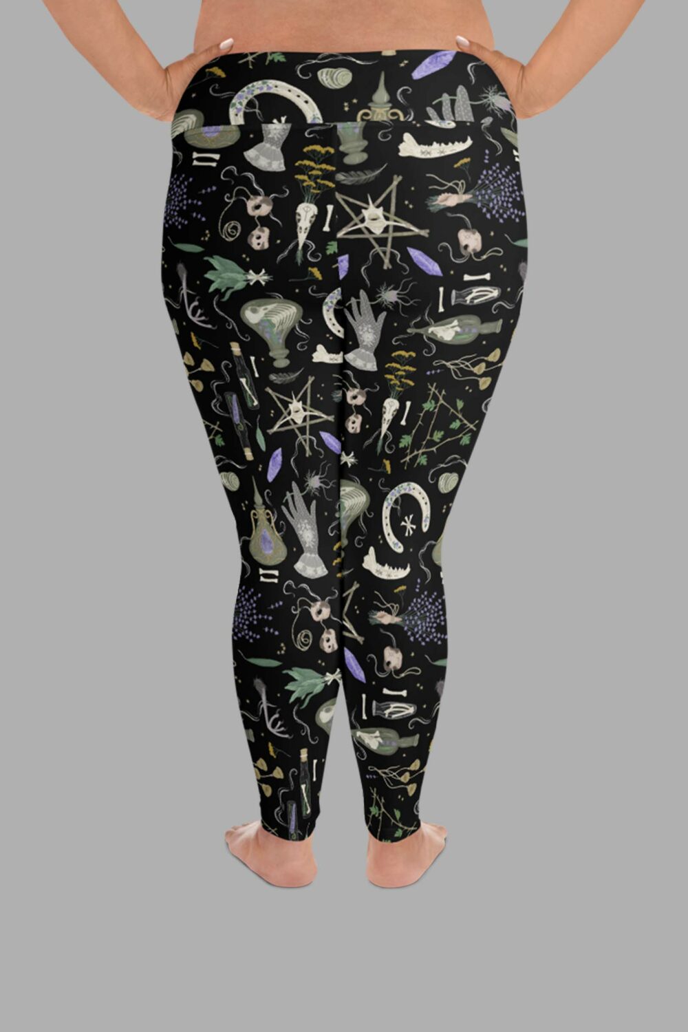 cosmic drifters witches altar print plus size leggings back