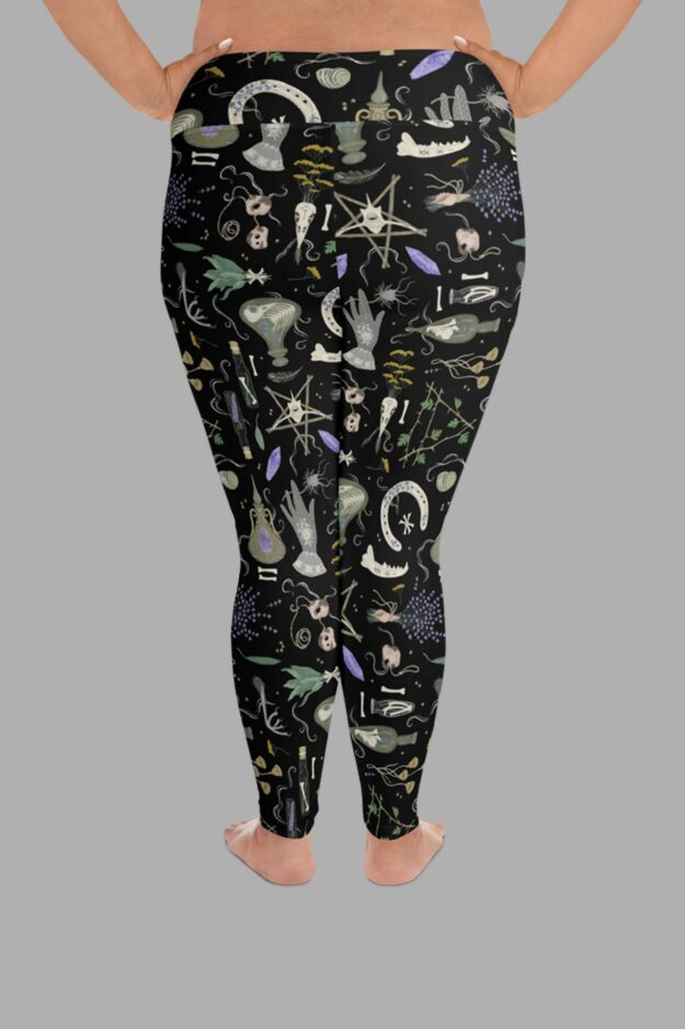 cosmic drifters witches altar print plus size leggings back