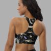 cosmic drifters witches altar print recycled longline sports bra back