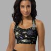 cosmic drifters witches altar print recycled longline sports bra front