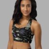 cosmic drifters witches altar print recycled longline sports bra side