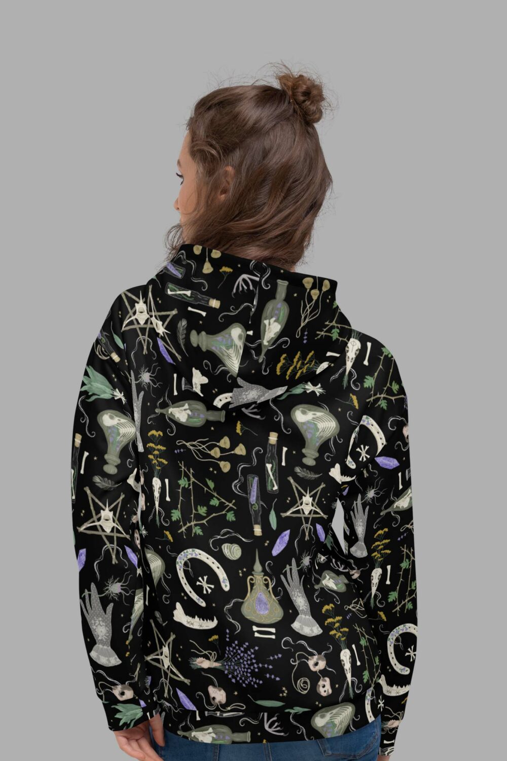 cosmic drifters witches altar print recycled unisex hoodie back