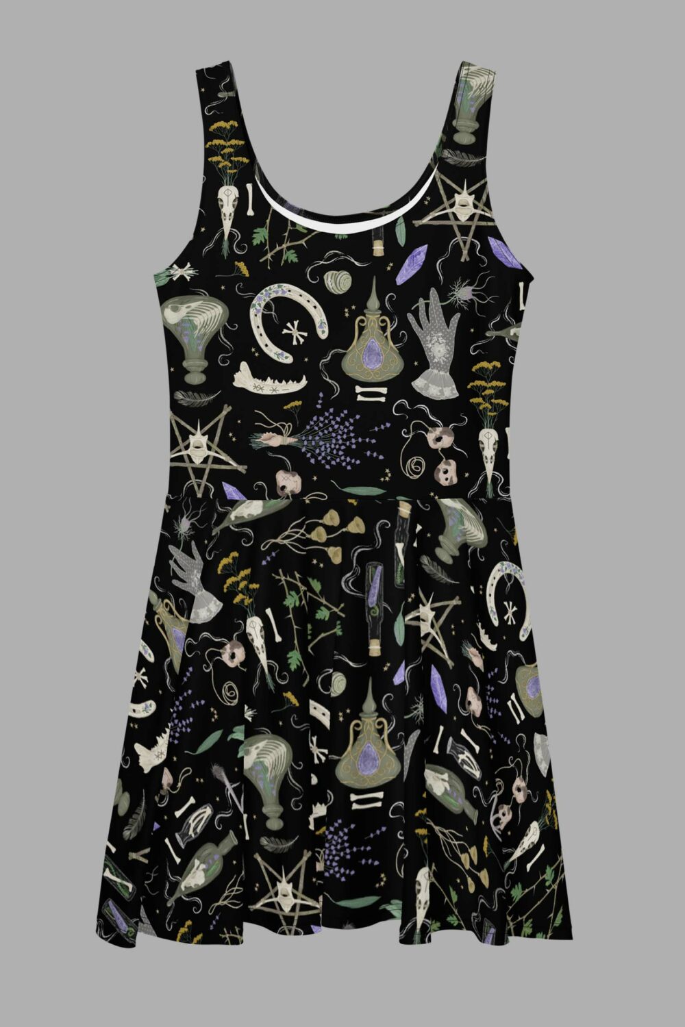 cosmic drifters witches altar print skater dress back