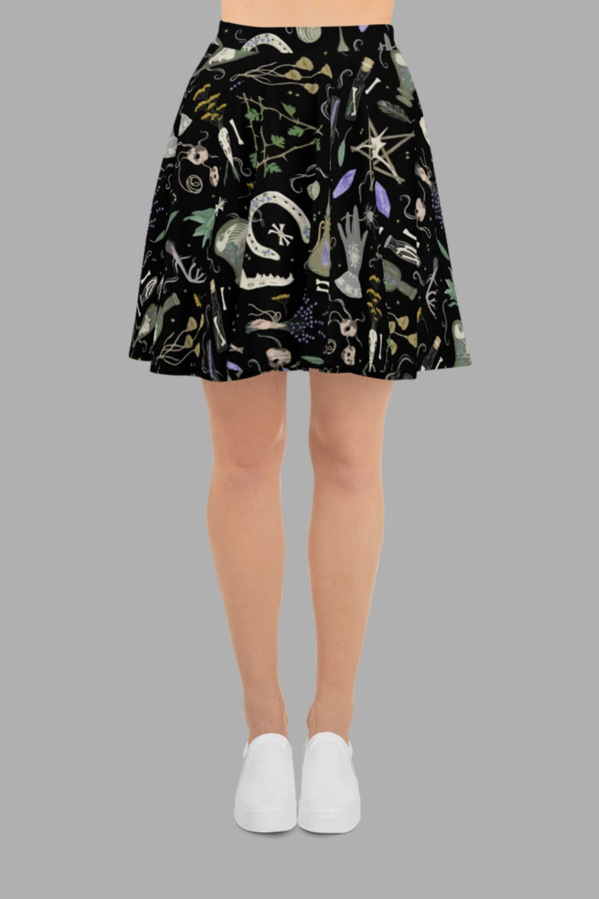 cosmic drifters witches altar print skater skirt front 2