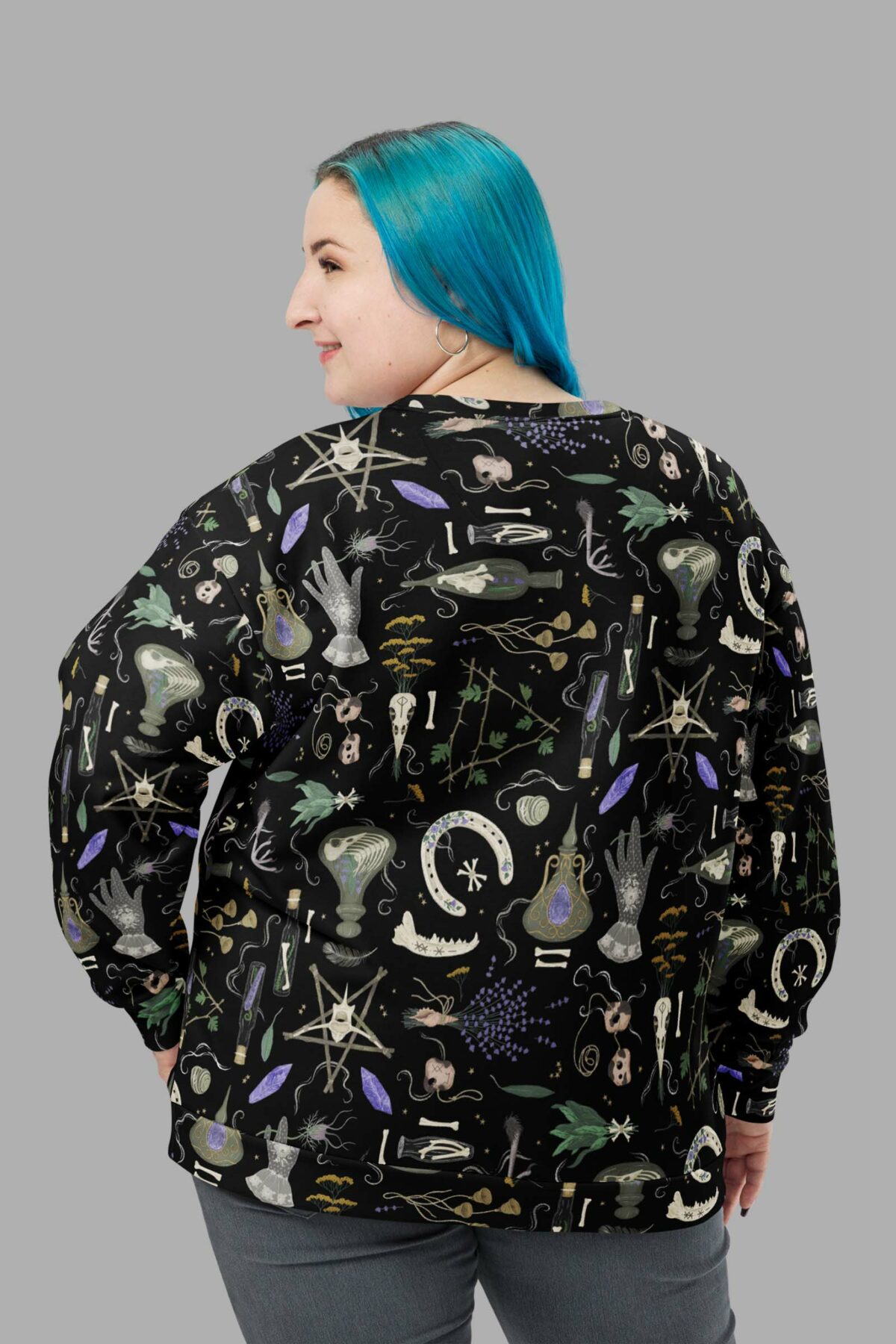 cosmic drifters witches altar print sweater back