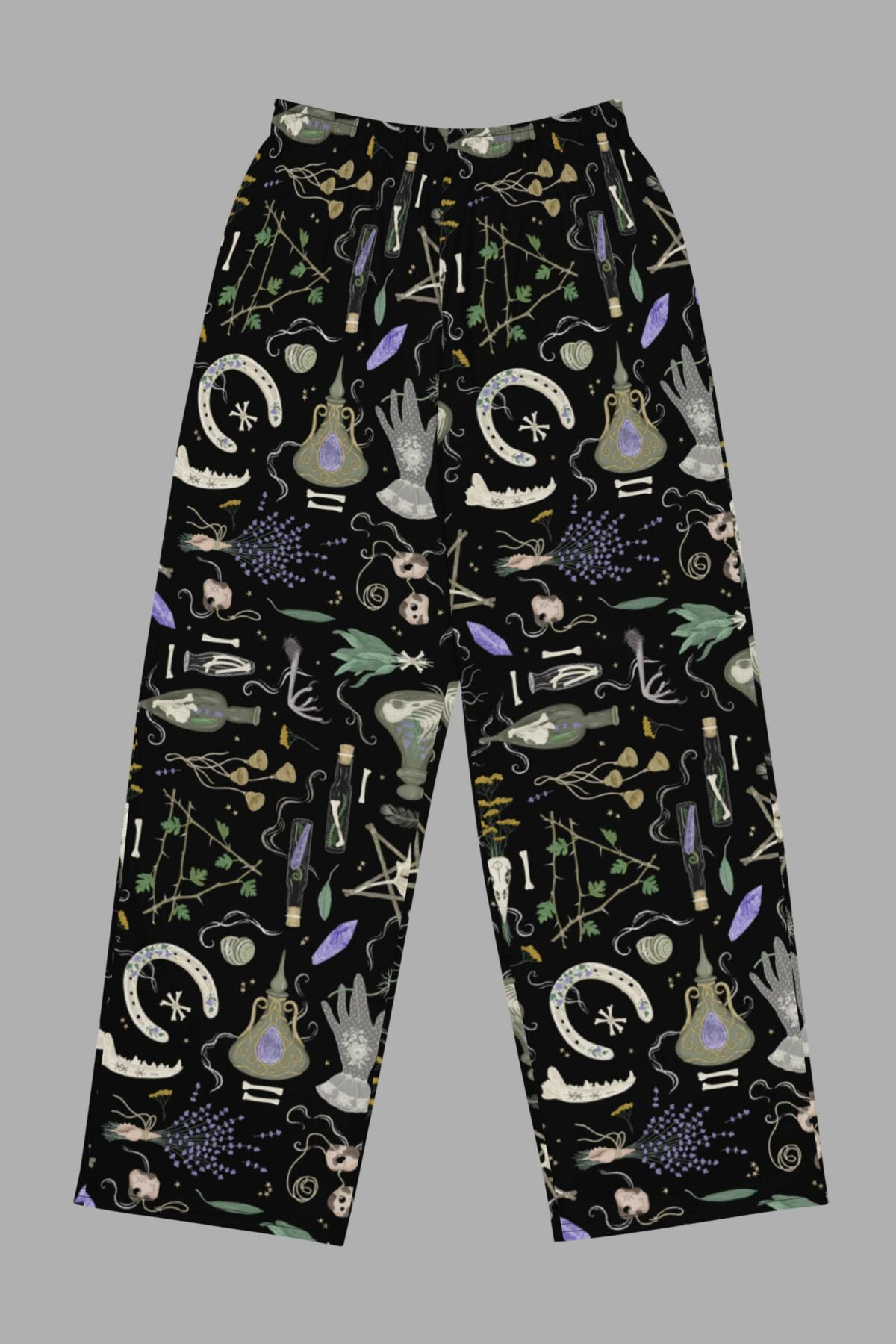 cosmic drifters witches altar print unisex wide leg pants front 2