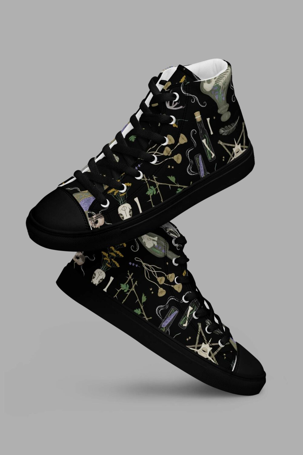 cosmic drifters witches altar print womens high top canvas shoes 2