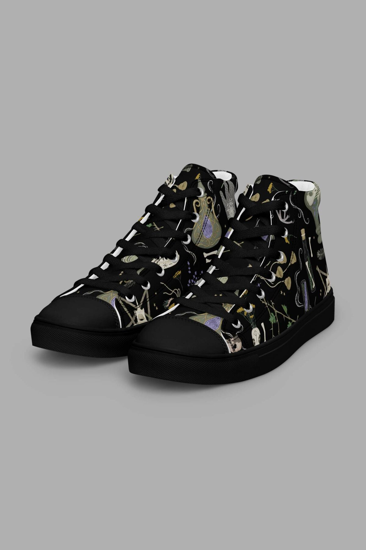 cosmic drifters witches altar print womens high top canvas shoes 3