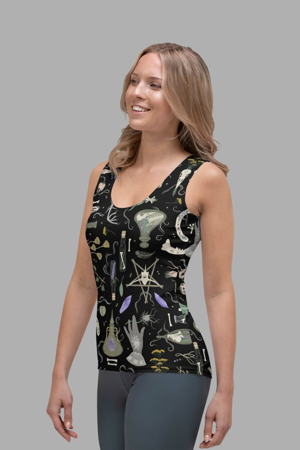 cosmic drifters witches altar print womens tank top side