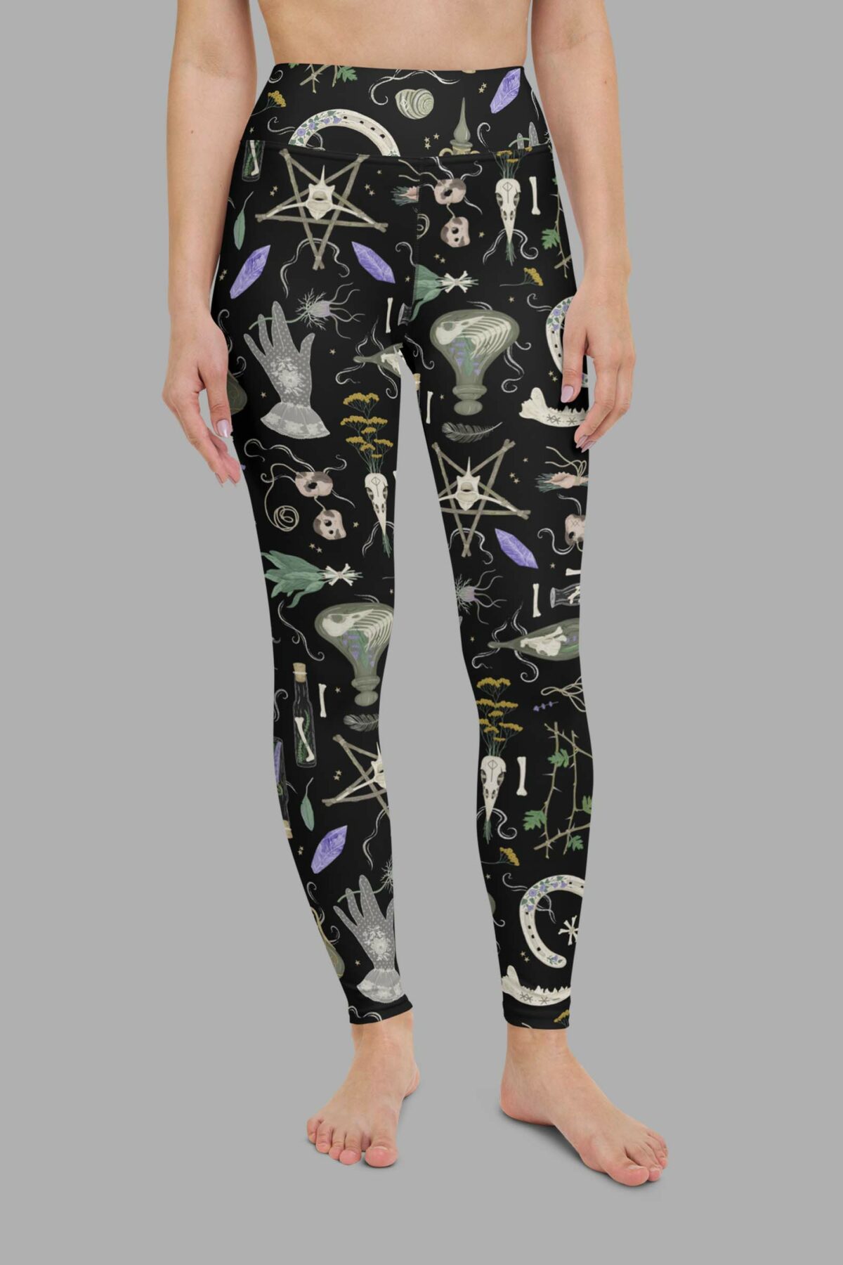 cosmic drifters witches altar print yoga leggings front