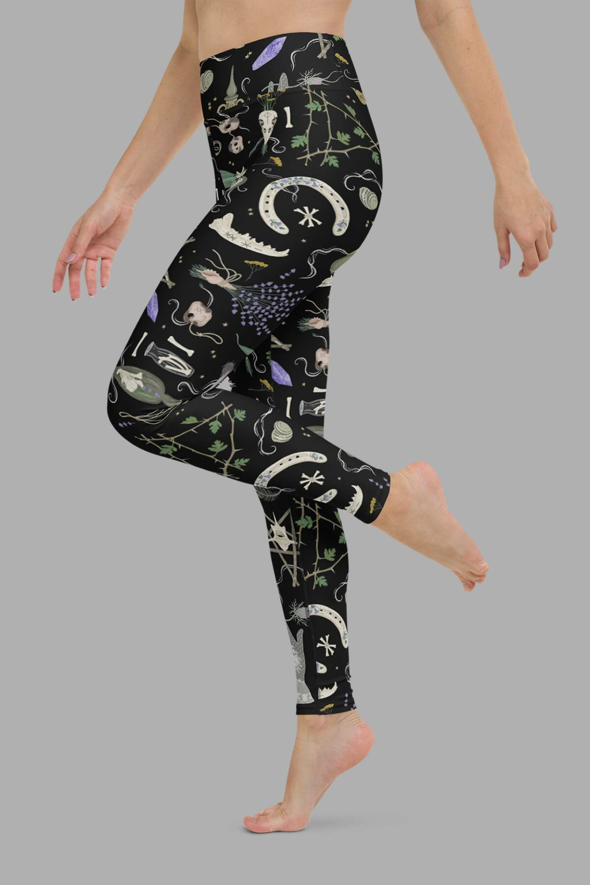 cosmic drifters witches altar print yoga leggings side