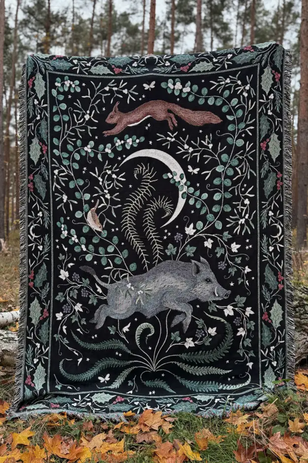 yule soft woven tapestry blanket