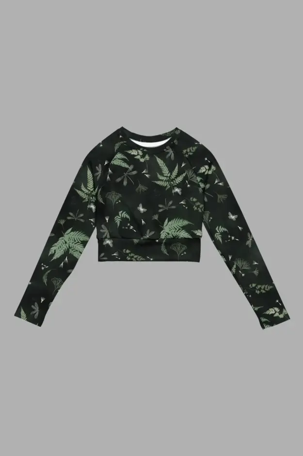 faerie fronds long sleeve crop top1