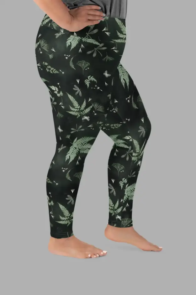 faerie fronds plus size leggings2