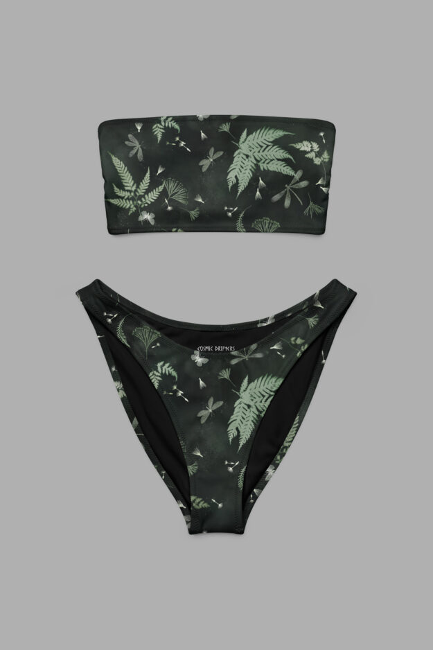faerie fronds print bandeau bikini1