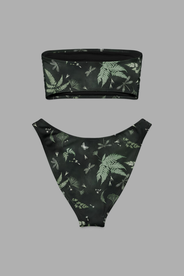 faerie fronds print bandeau bikini2