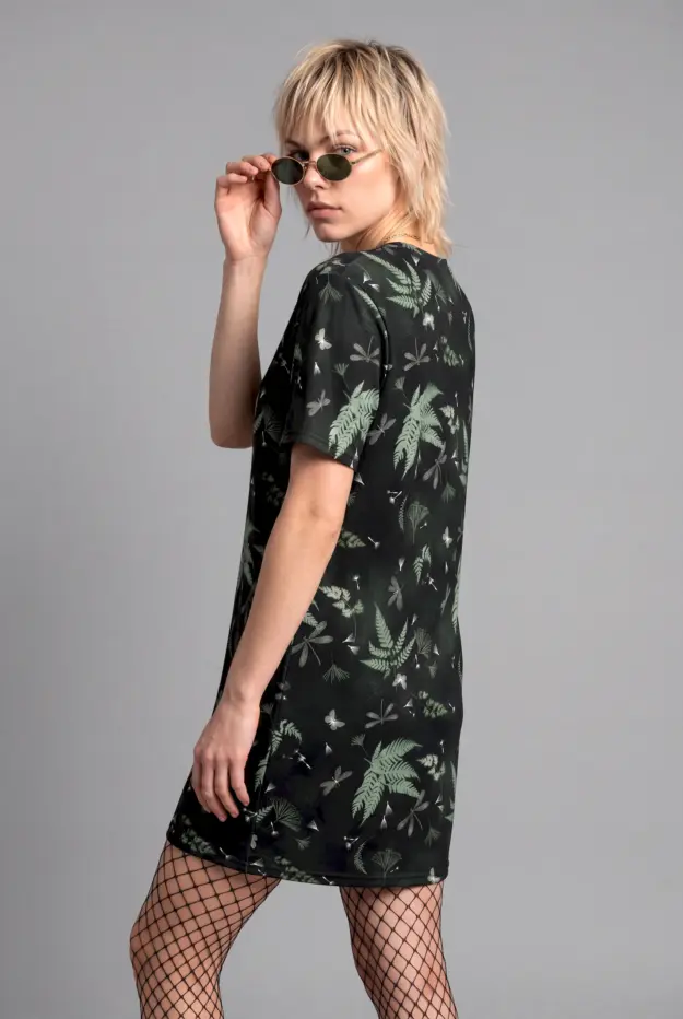 faerie fronds print t shirt dress
