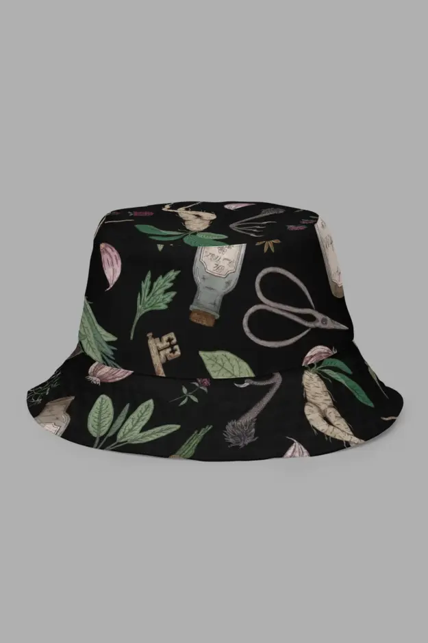 forest witch print reversible bucket hat 1