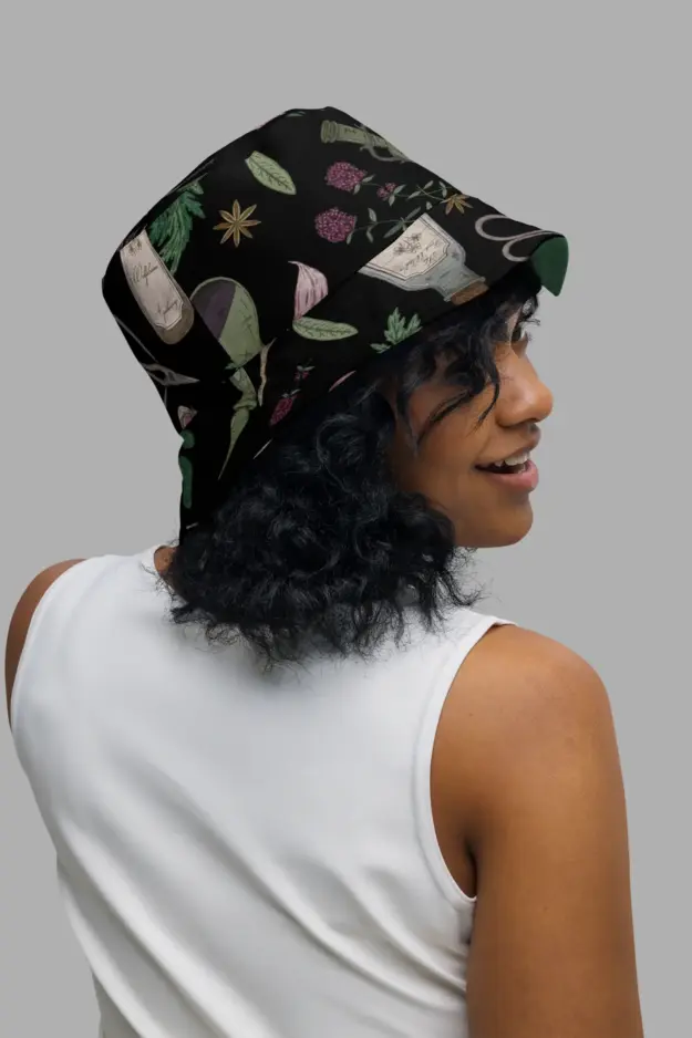 forest witch print reversible bucket hat 5