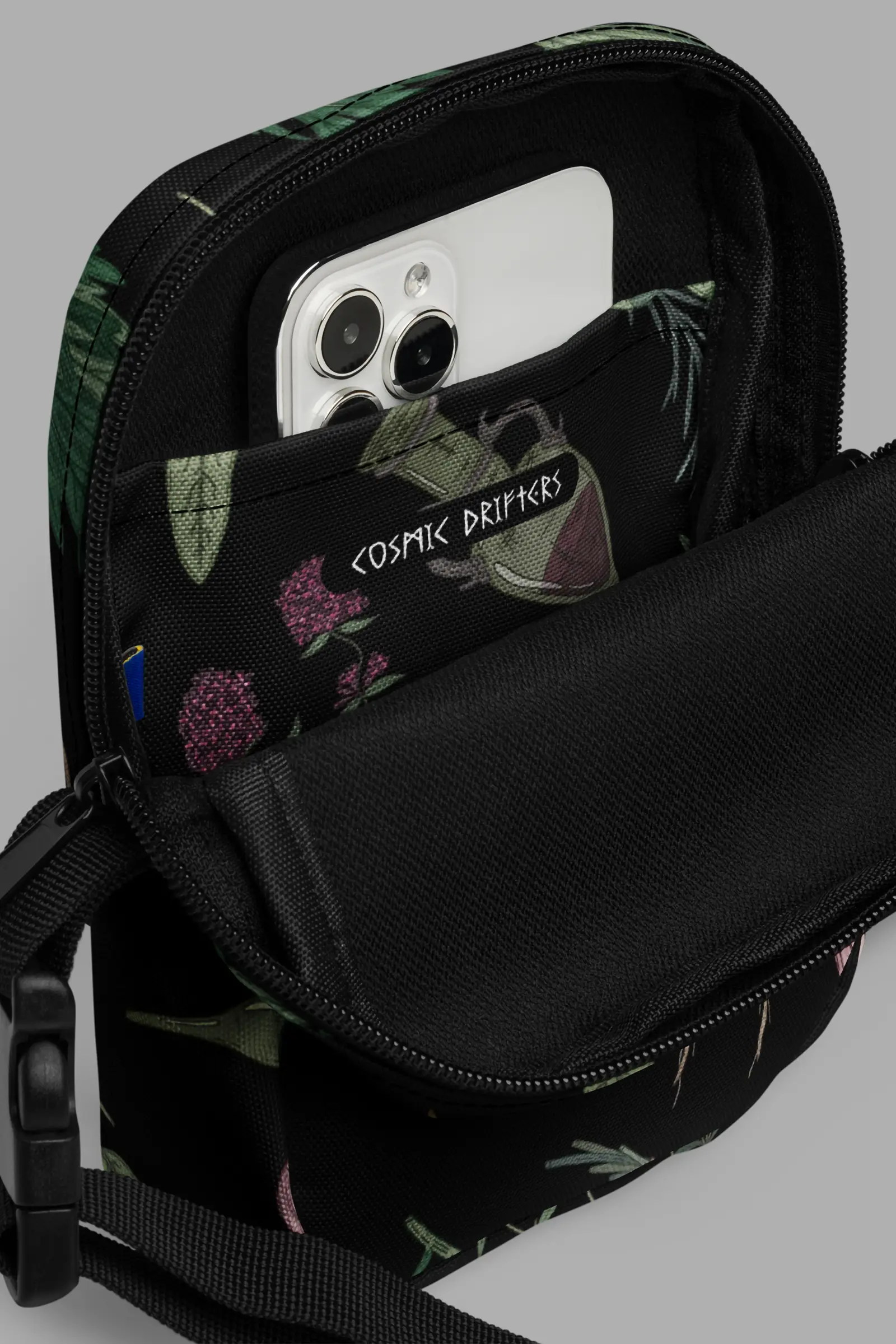 forest witch print utility crossbody bag close1