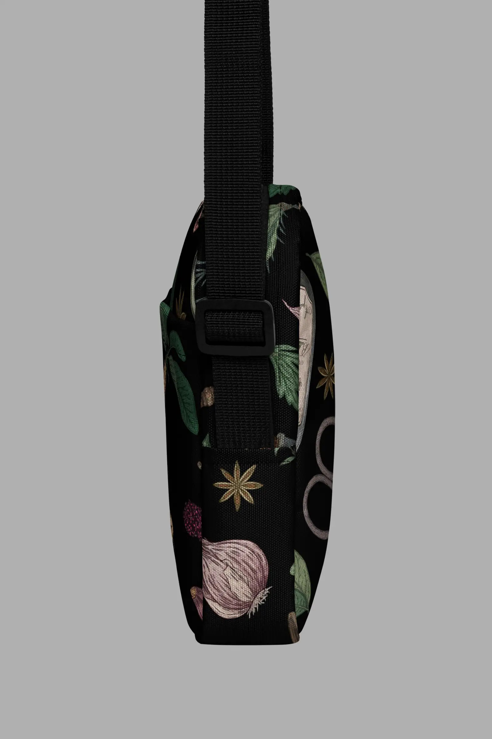 forest witch print utility crossbody bag side