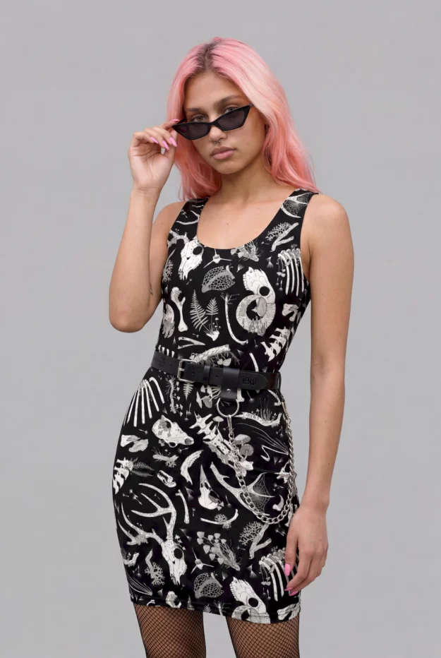 fungalis print bodycon dress