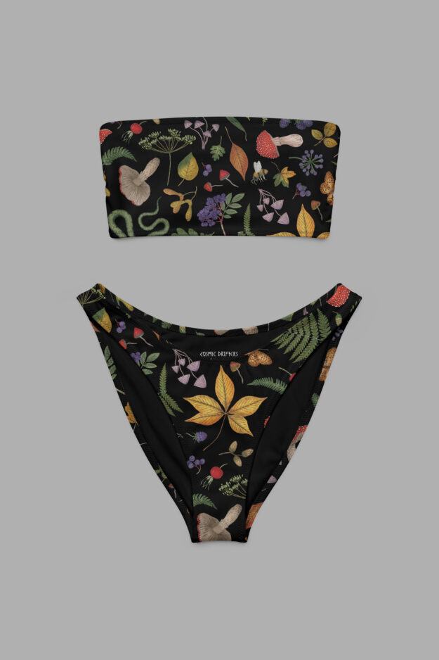 hedge witch print bandeau bikini1