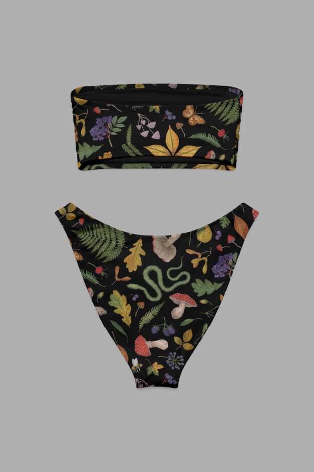 hedge witch print bandeau bikini2