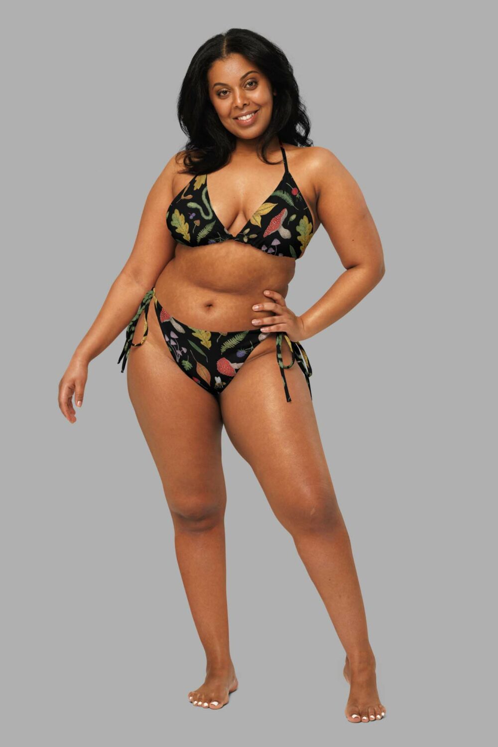hedge witch print recycled string bikini front