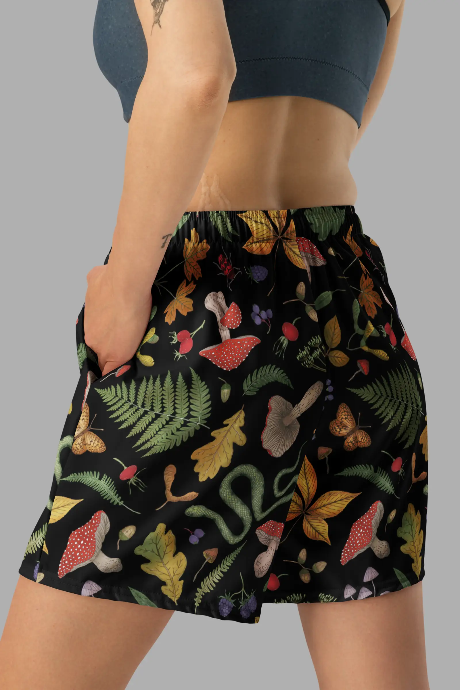 hedge witchprint unisex long athletic/ swim shorts