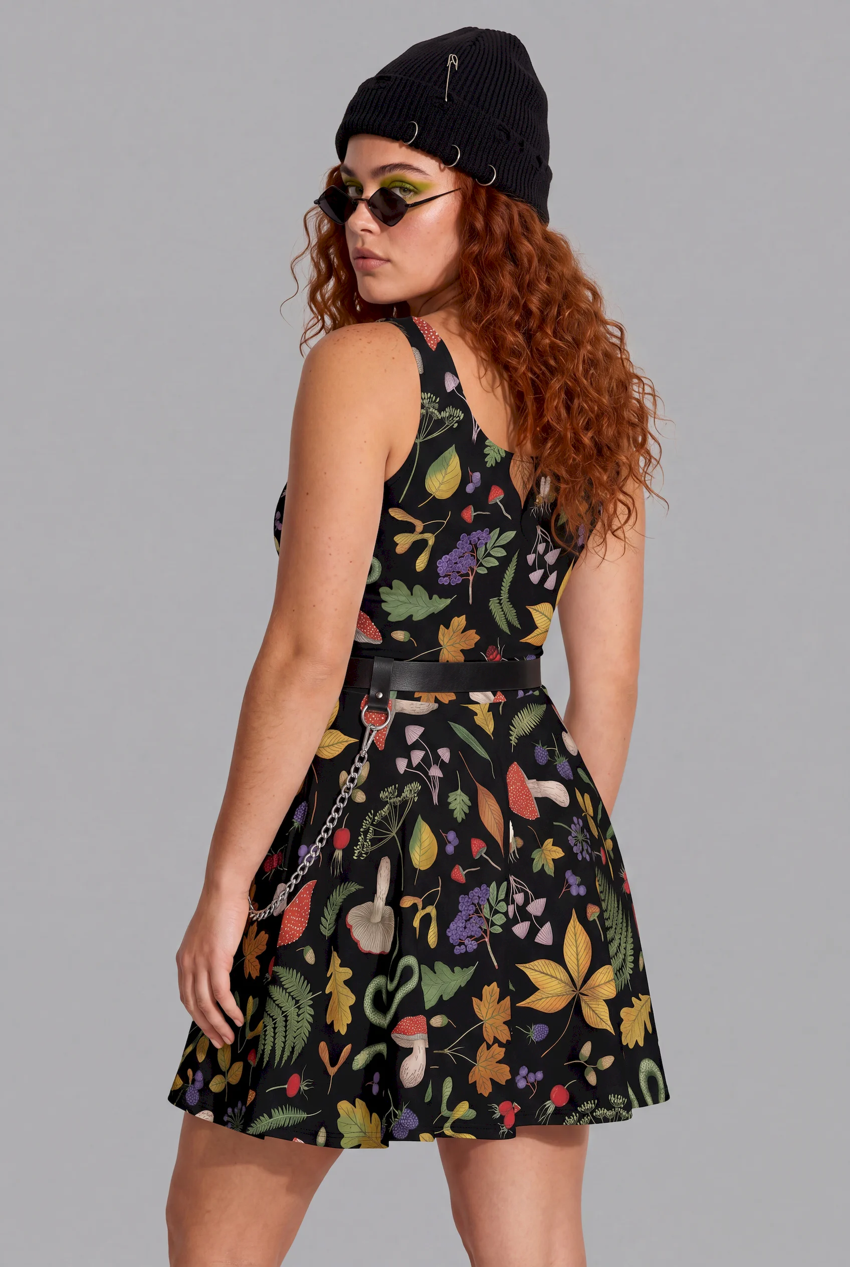 hedge witch print skater dress