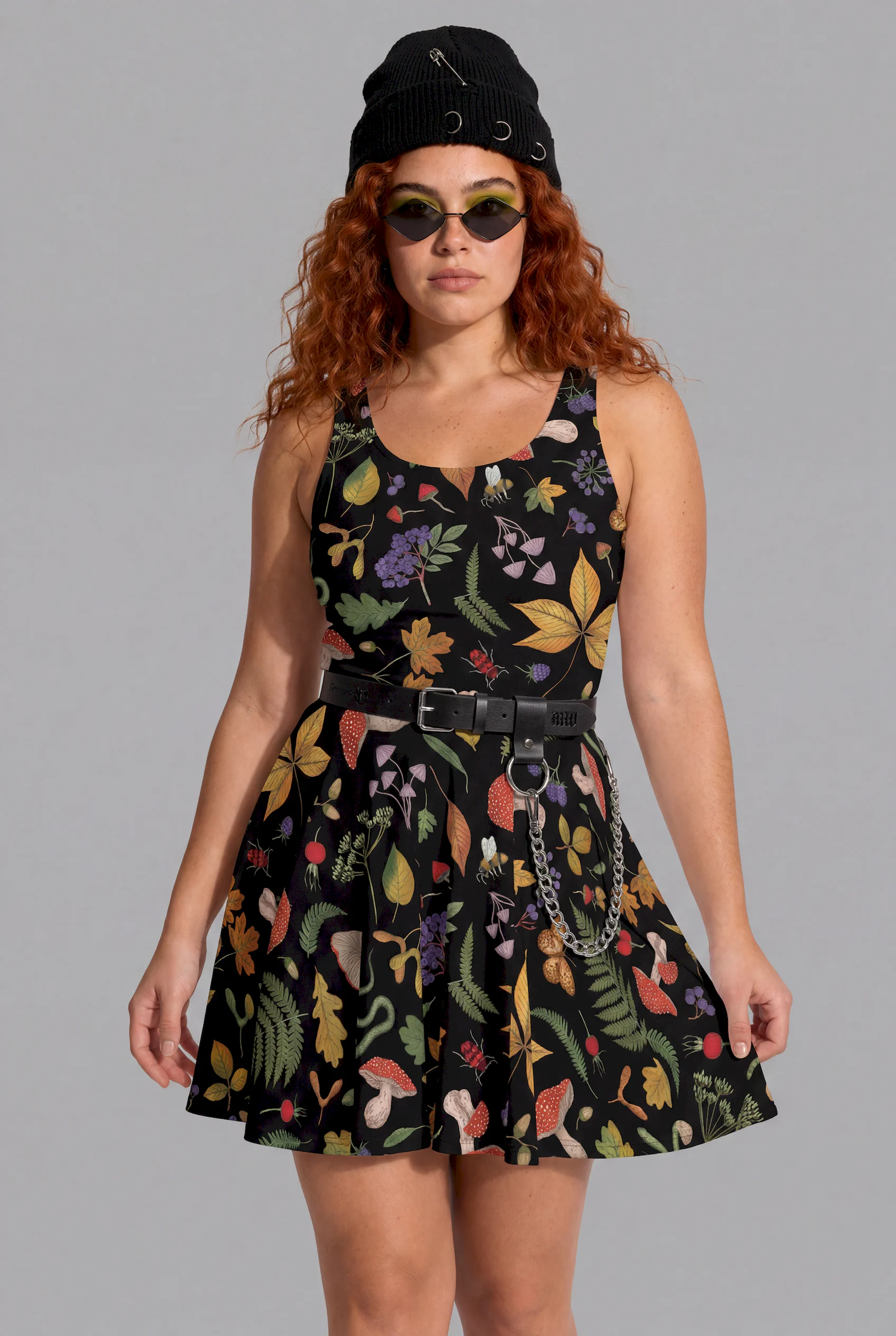 hedge witch print skater dress