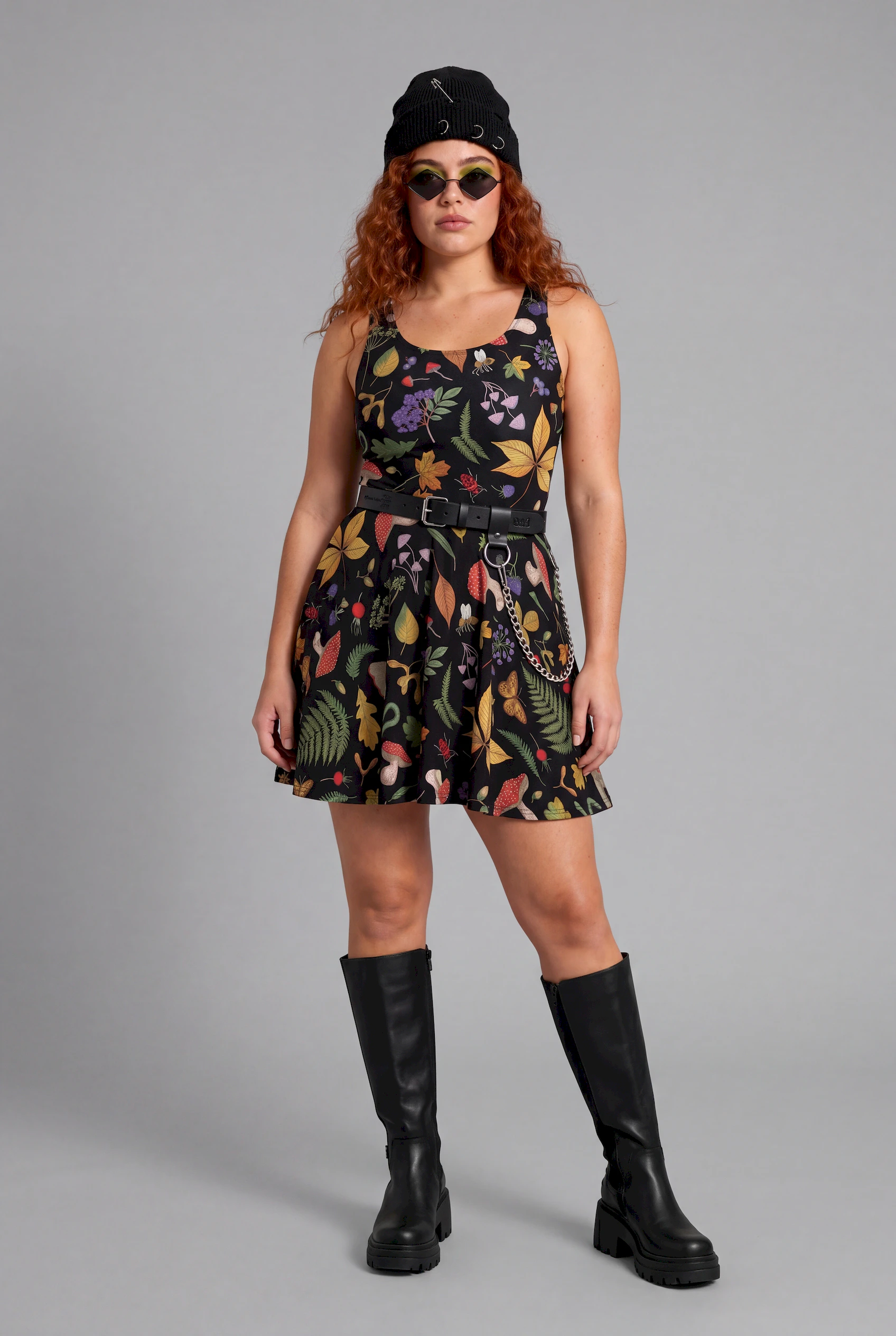hedge witch print skater dress