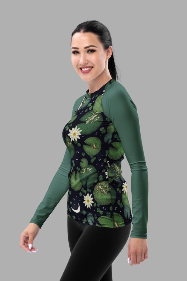 lily pond print rash guard side