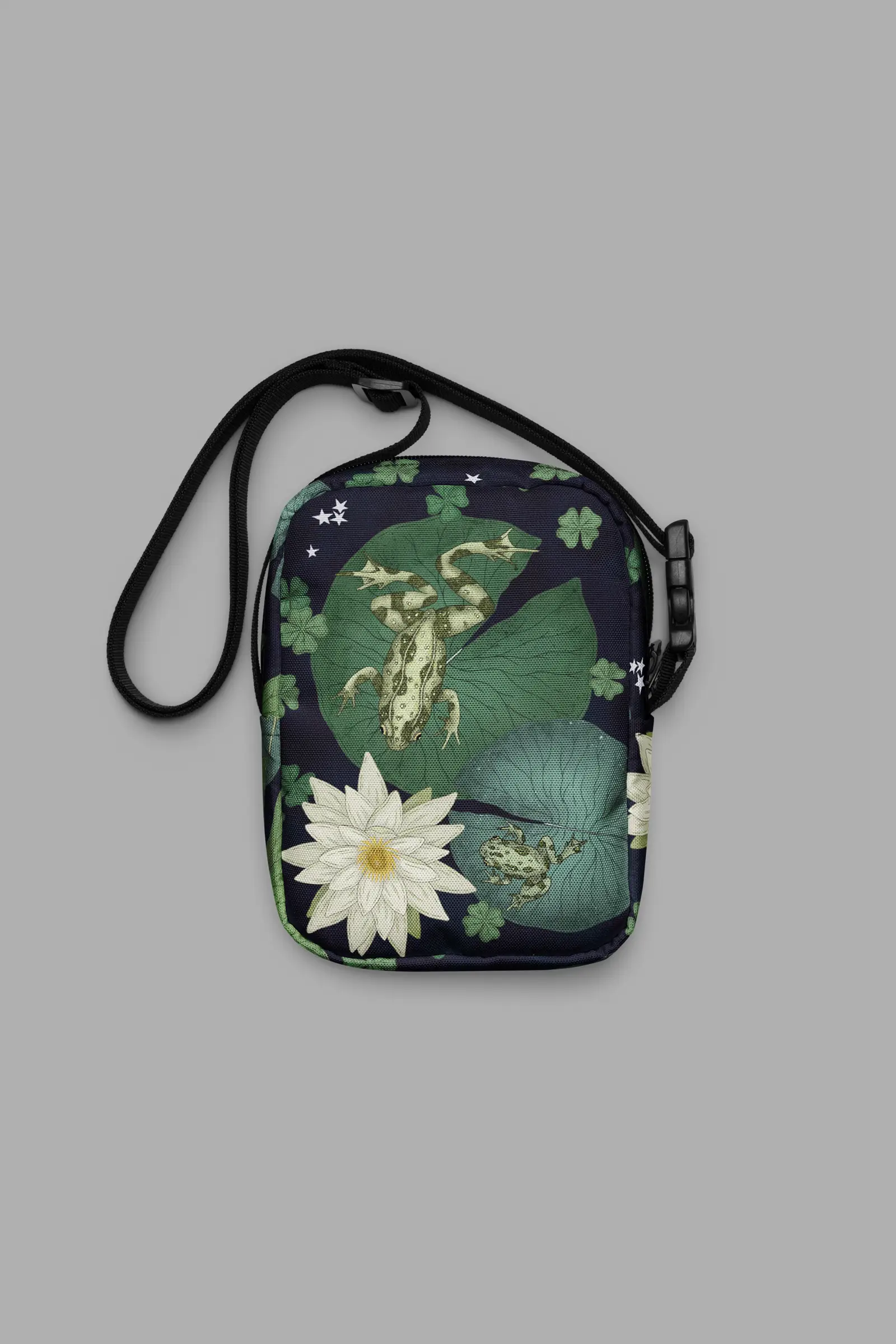 lily pond print utility crossbody bag 1