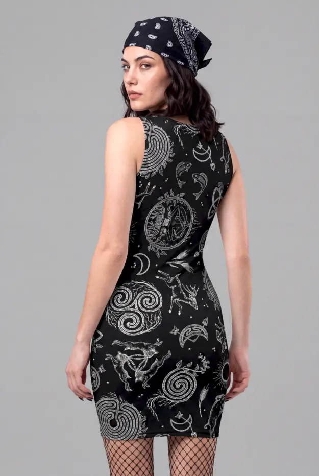 lughnasadh print bodycon dress