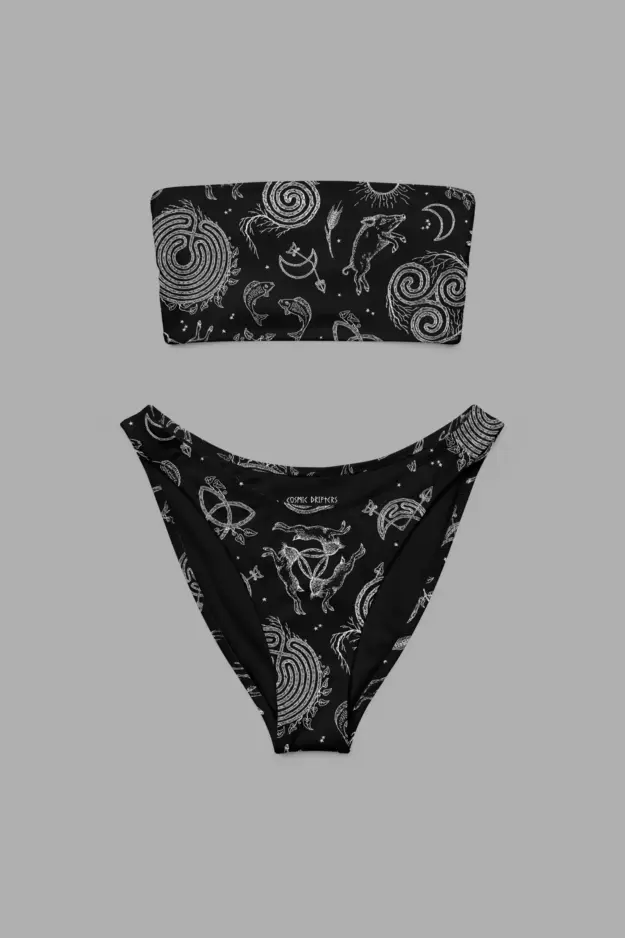 lughnasadh print recycled bandeau bikini 3