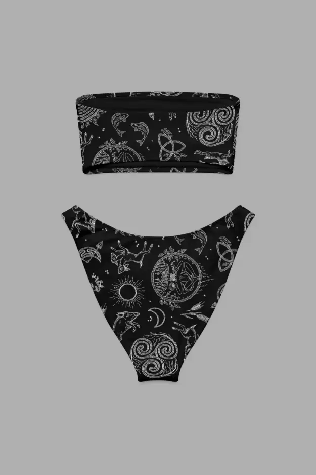 lughnasadh print recycled bandeau bikini 4