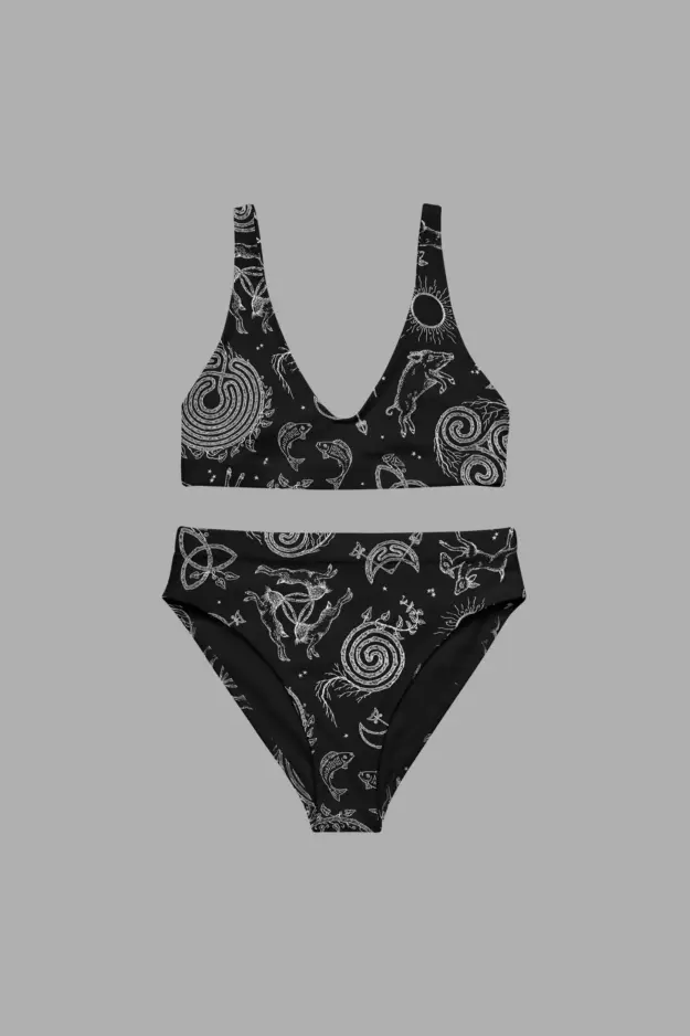 lughnasadh print recycled high waisted bikini 1