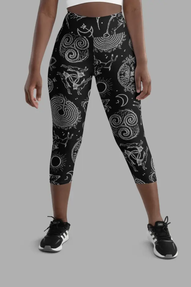 lughnasadh print yoga capri leggings 3