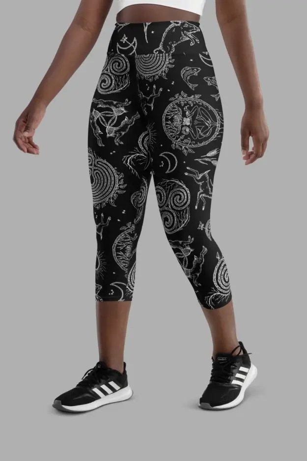 lughnasadh print yoga capri leggings 4