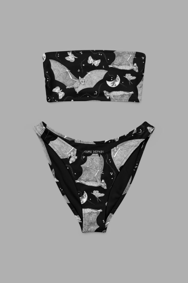 moon dance print bandeau bikini1