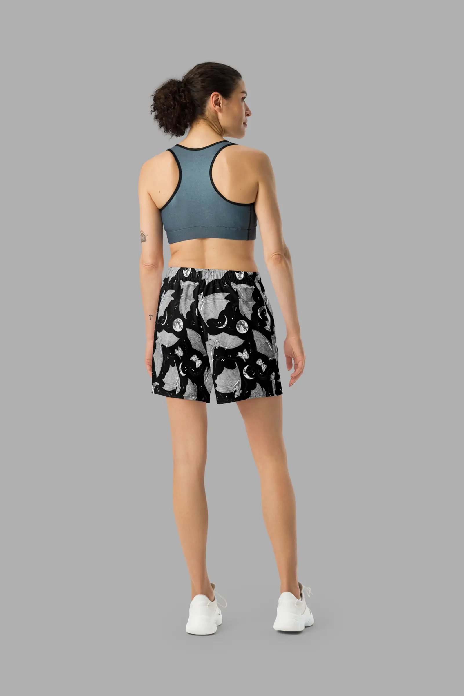 celestial patchwork print unisex athletic long shorts