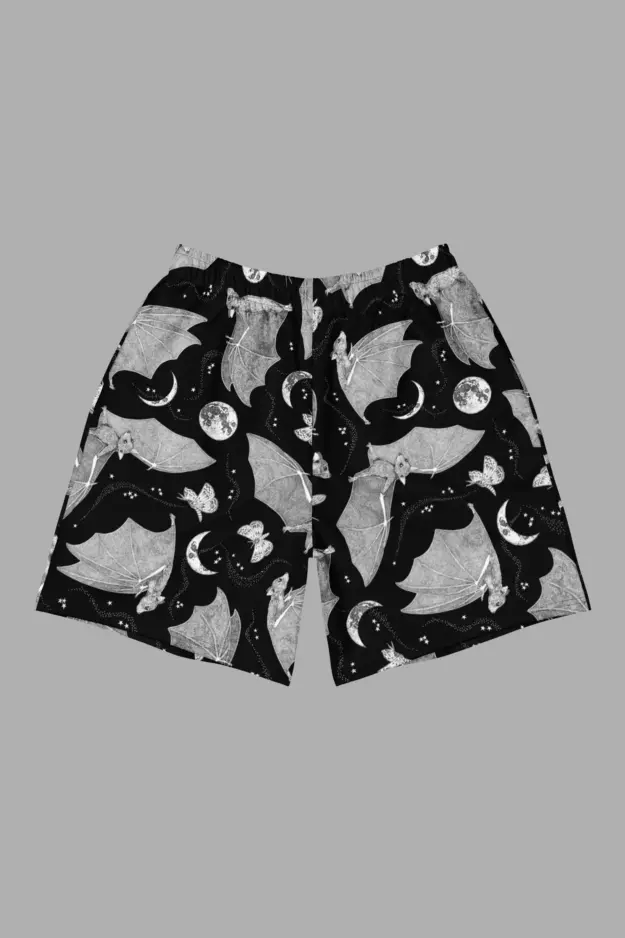 celestial patchwork print unisex athletic long shorts