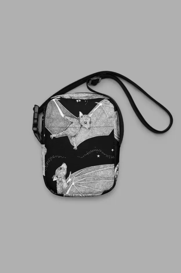 moon dance print utility crossbody bag front
