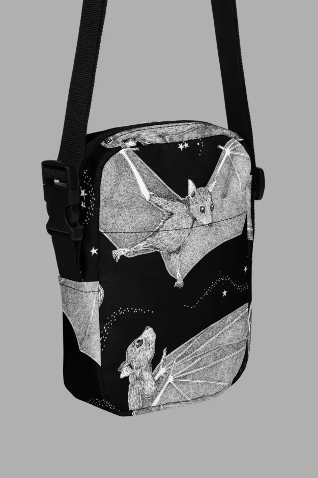 moon dance print utility crossbody bag front2