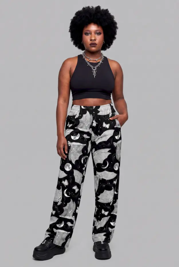 moon dance print unisex wide leg pants